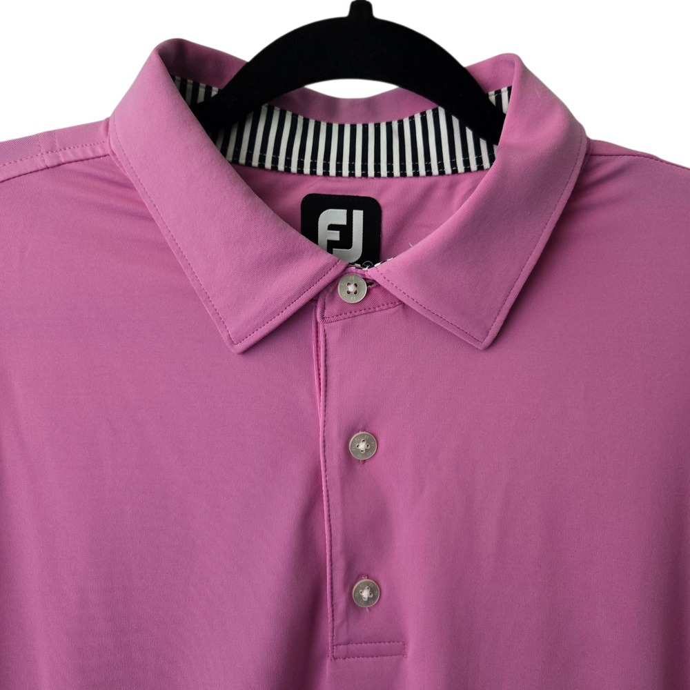 FootJoy FJ Pink/Purple Short Sleeve Golf Polo Shirt Mens XL Performance Stretch